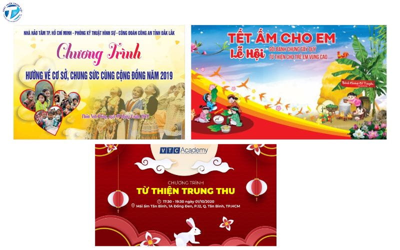 Backdrop từ thiện là phông nền sân khấu hoặc khu vực tổ chức chương trình thiện nguyện